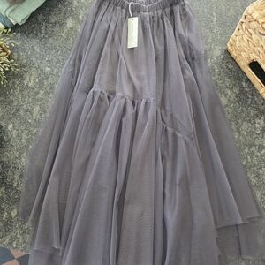 NWT Bluivy Charcoal A-Line Tulle Skirt